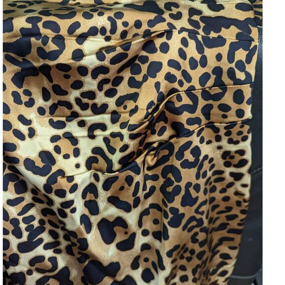 Vintage Y2K 90s Cache Leopard Print Halter Mini Dress Bodycon Clubwear Size 0 - Picture 5 of 11